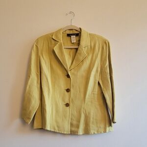 Jones New York yellow linen and silk blend blazer